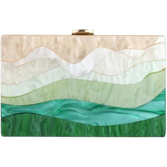 Acrylic Purses and Handbags for Women Multicolor Perspex Geometric Patterns Box - Picture 5 of 7